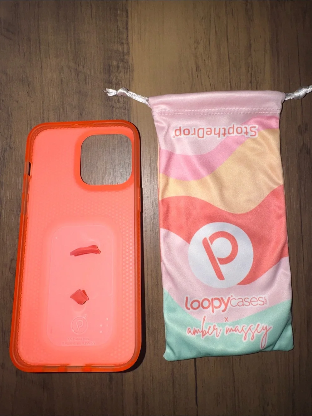 iPhone 15 pro max Loopy Case Pastel Pink Coral Cream & Mint Wave Phone Case